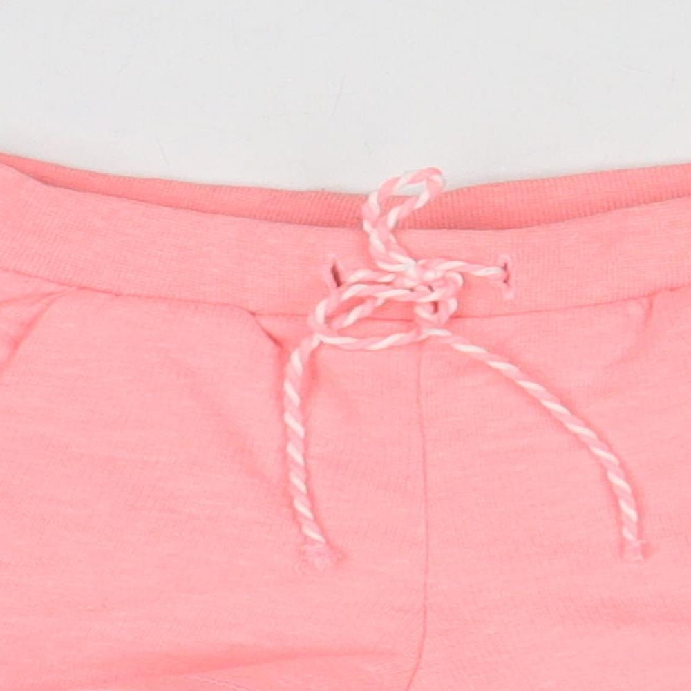 Zara Girls Pink Polyester Sweat Shorts Size 3-4 Years Regular Drawstring