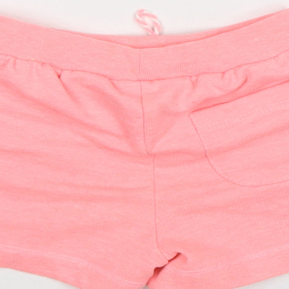 Zara Girls Pink Polyester Sweat Shorts Size 3-4 Years Regular Drawstring