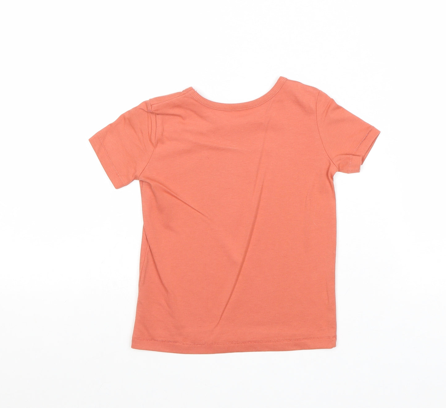George Boys Orange 100% Cotton Basic T-Shirt Size 12-18 Months Round Neck Pullover - Armadillo