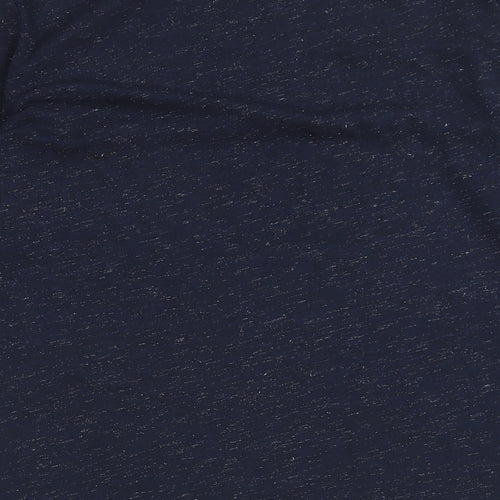 Monsoon Womens Blue Geometric Viscose Basic T-Shirt Size S Round Neck
