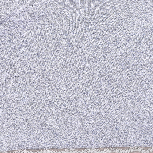 Grain de Malice Womens Blue Boat Neck Cotton Pullover Jumper Size L - Lace Detail