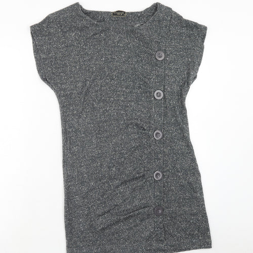Original Womens Grey Acrylic A-Line Size M Round Neck Pullover