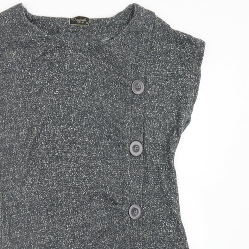 Original Womens Grey Acrylic A-Line Size M Round Neck Pullover