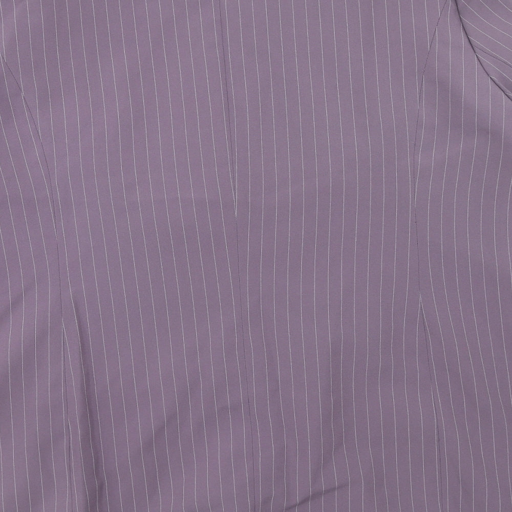 Mia Linea Womens Purple Pinstripe Polyester Jacket Suit Jacket Size 28