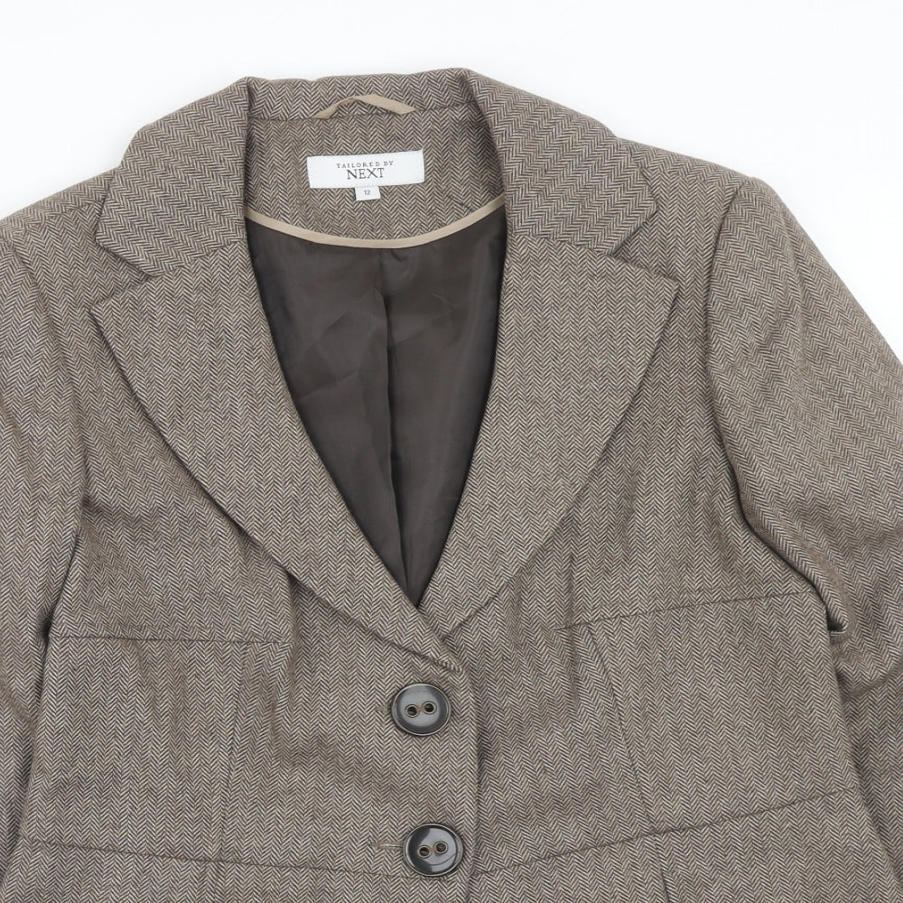 NEXT Womens Brown Wool Jacket Blazer Size 12