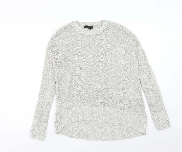 New Look Womens Grey Round Neck Acrylic Pullover Jumper Size M