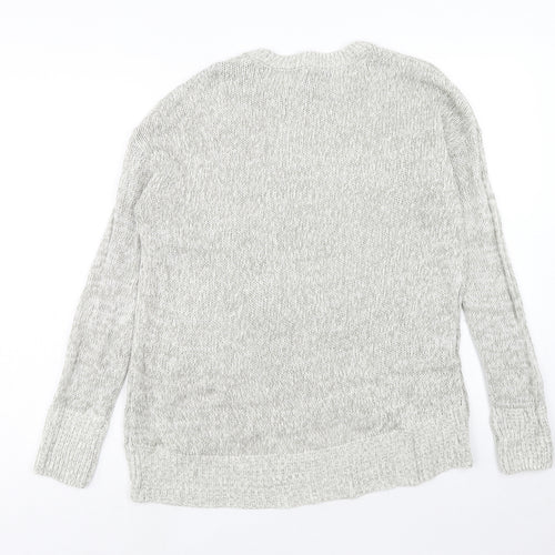 New Look Womens Grey Round Neck Acrylic Pullover Jumper Size M