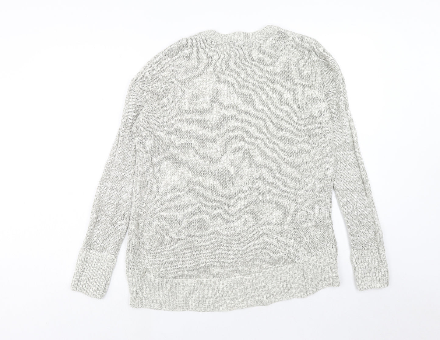 New Look Womens Grey Round Neck Acrylic Pullover Jumper Size M