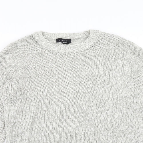 New Look Womens Grey Round Neck Acrylic Pullover Jumper Size M