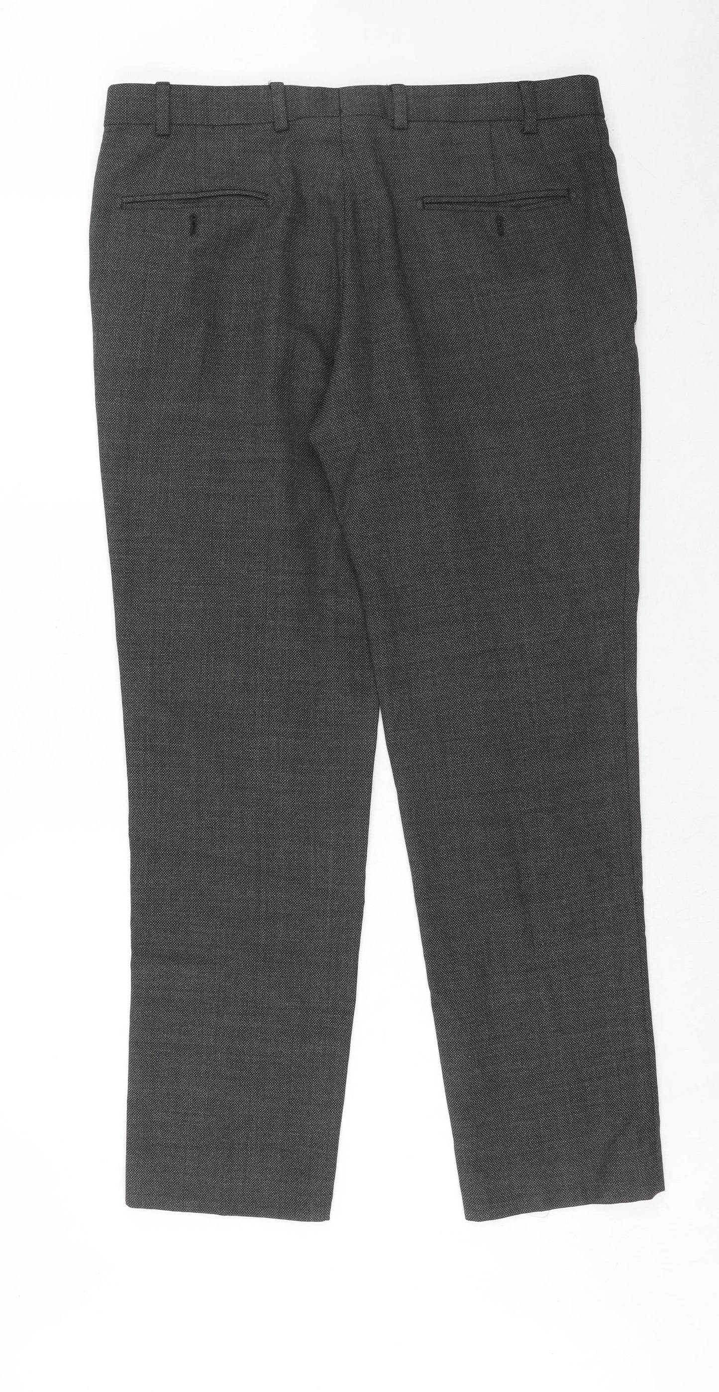 Jeff Banks Mens Grey Polyester Chino Trousers Size 36 in Regular Zip