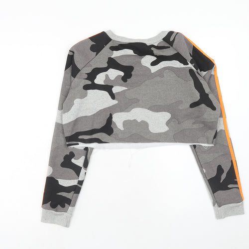 PRETTYLITTLETHING Womens Multicoloured Camouflage Cotton Pullover Sweatshirt Size 12 Pullover