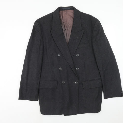 Preworn Mens Grey Wool Jacket Blazer Size 40 Regular