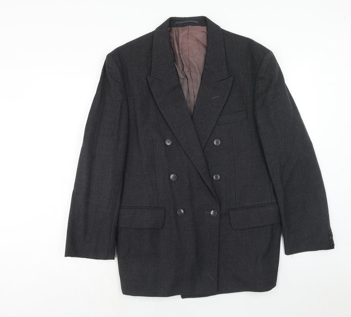 Preworn Mens Grey Wool Jacket Blazer Size 40 Regular