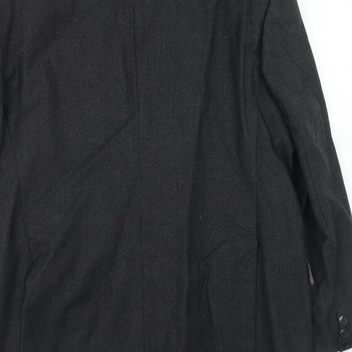 Preworn Mens Grey Wool Jacket Blazer Size 40 Regular