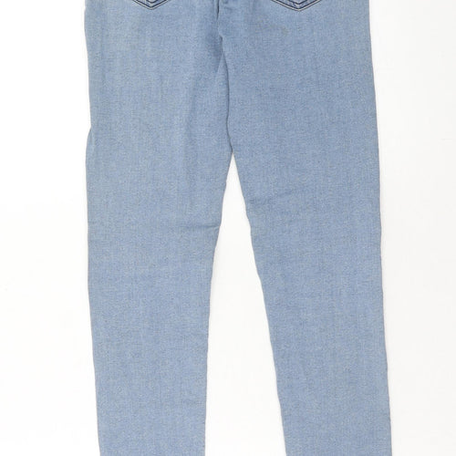 Miss Selfridge Womens Blue Cotton Skinny Jeans Size 8 Regular Zip