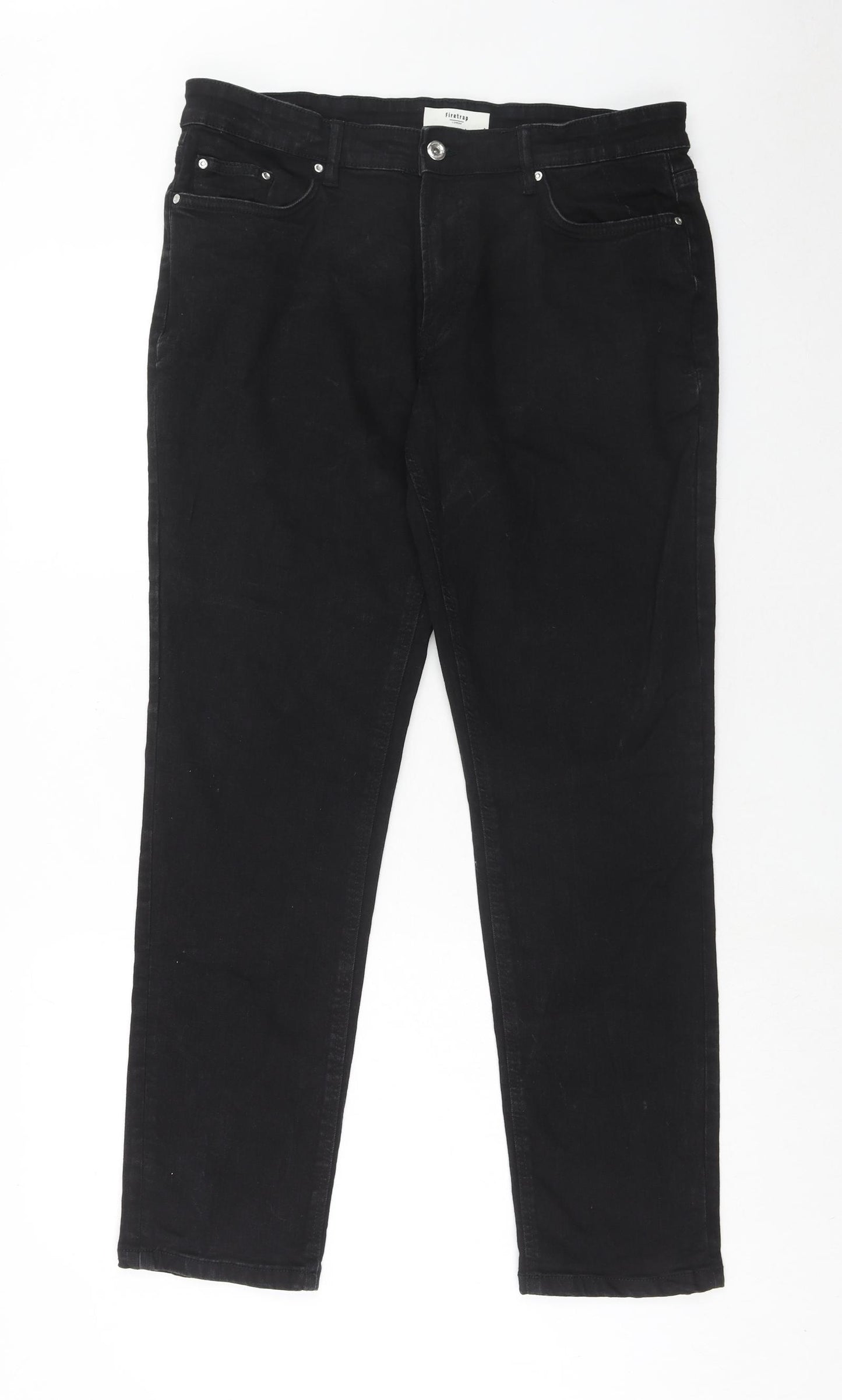 Firetrap Mens Black Cotton Skinny Jeans Size 32 in L32 in Regular Zip