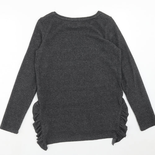 NEXT Womens Grey Boat Neck Polyester Pullover Jumper Size 8