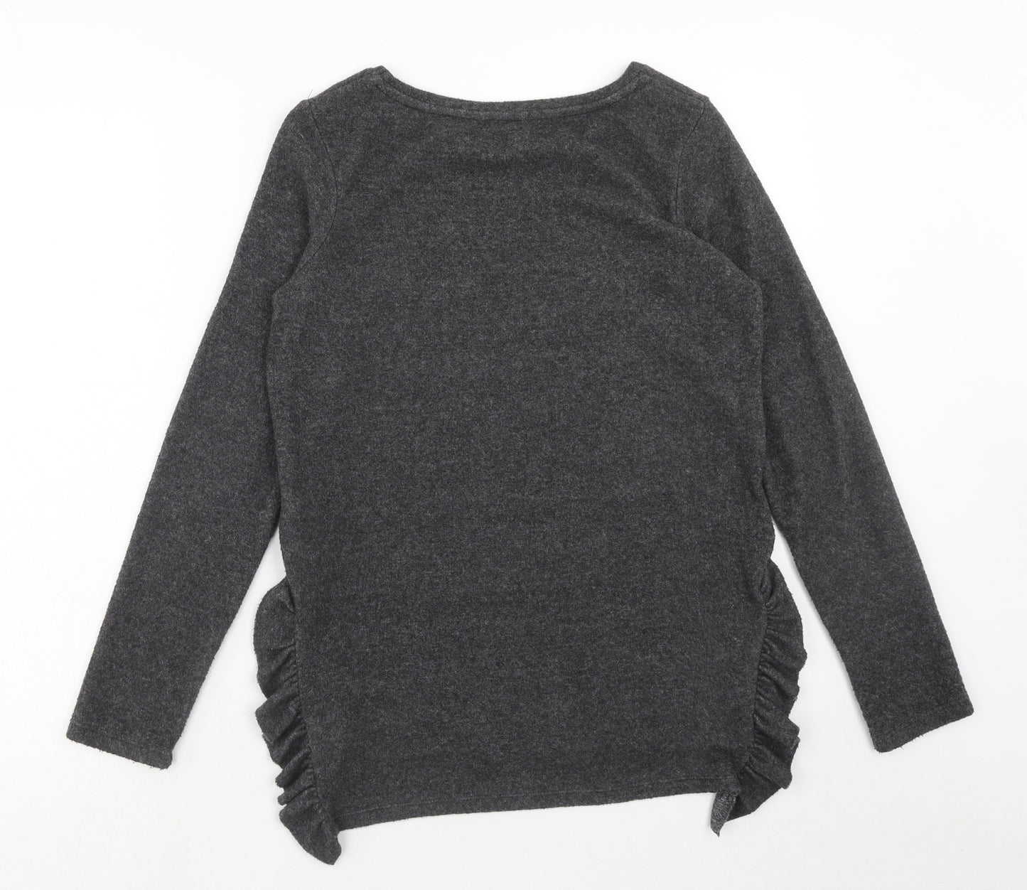 NEXT Womens Grey Boat Neck Polyester Pullover Jumper Size 8