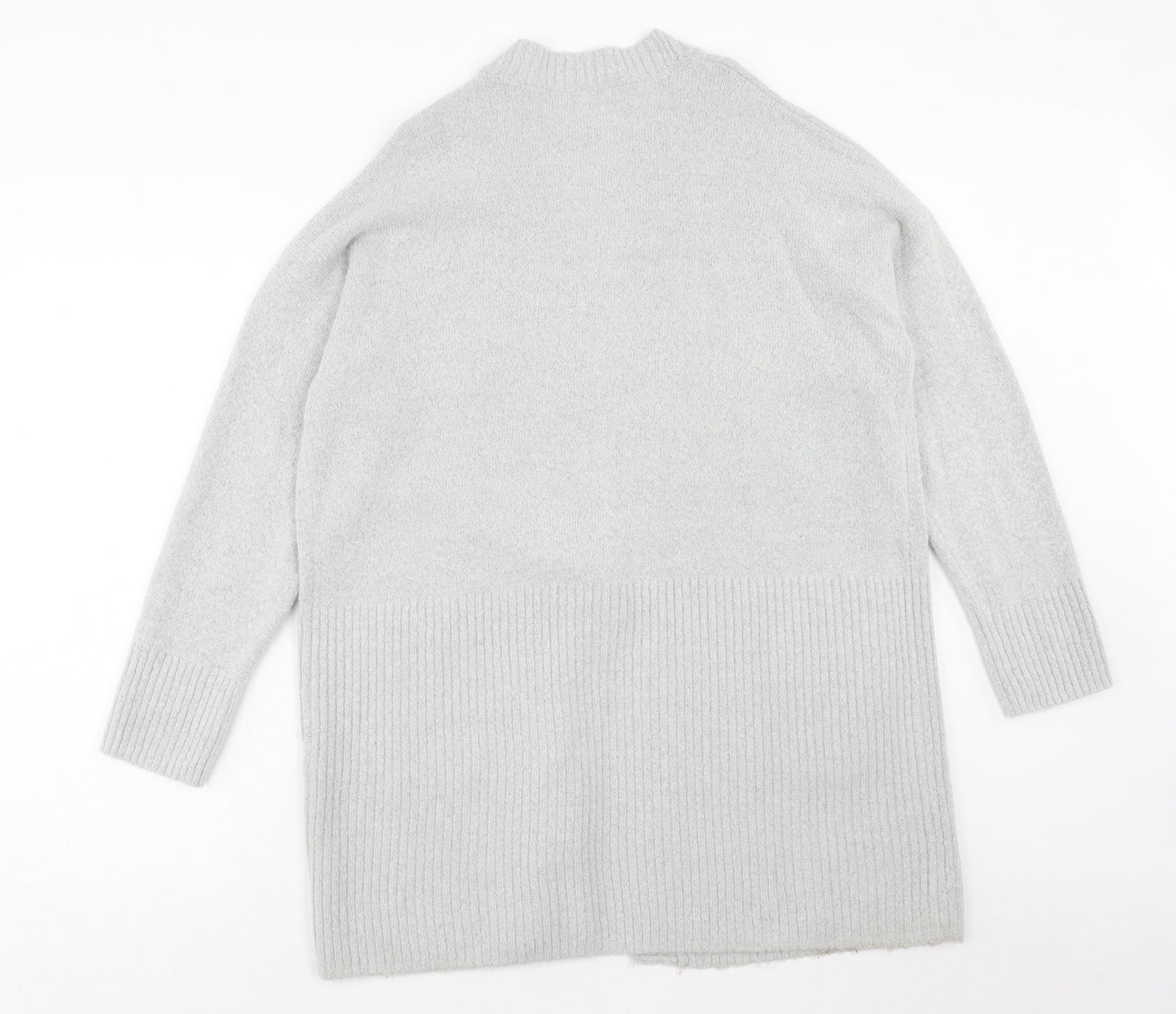George Womens Grey V-Neck Acrylic Cardigan Jumper Size L