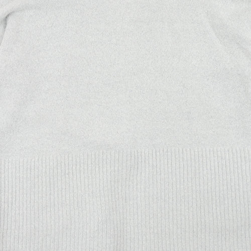 George Womens Grey V-Neck Acrylic Cardigan Jumper Size L