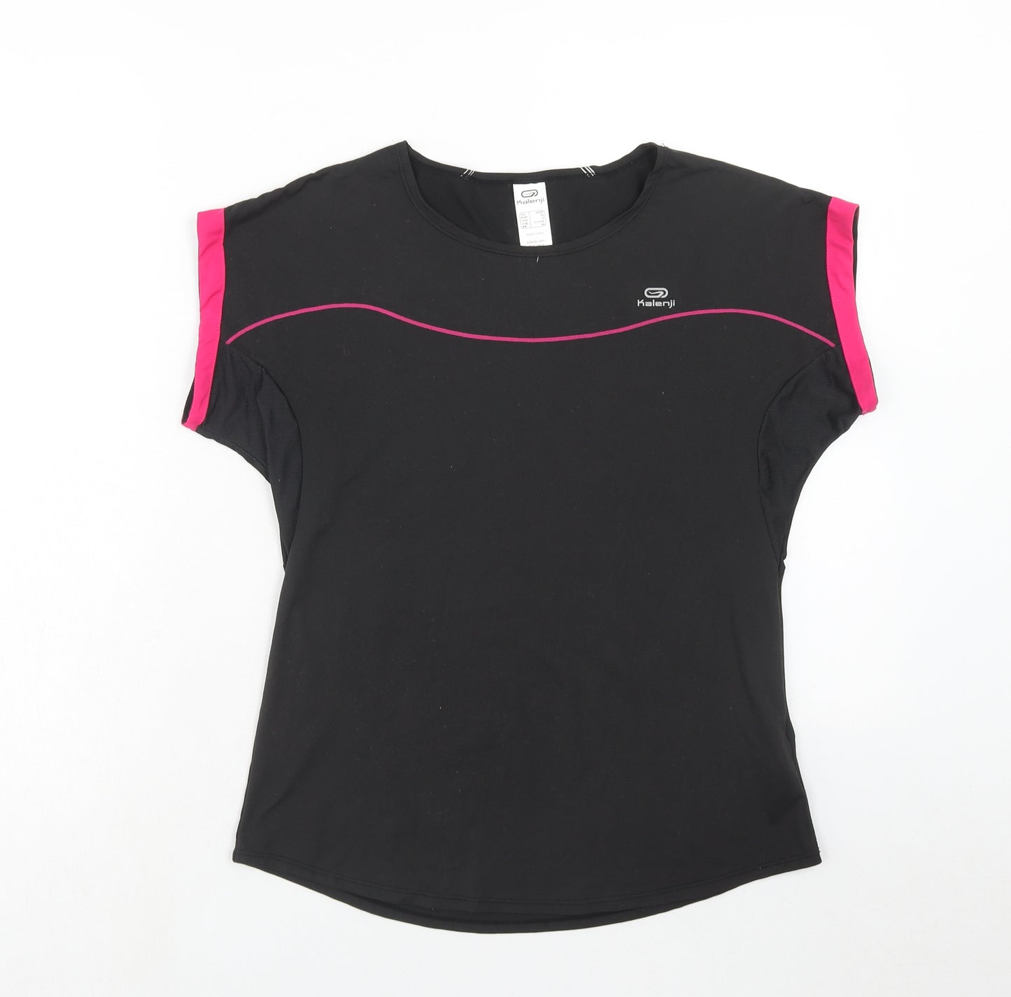 Kalenji Womens Black Polyester Pullover T-Shirt Size S Boat Neck Pullover