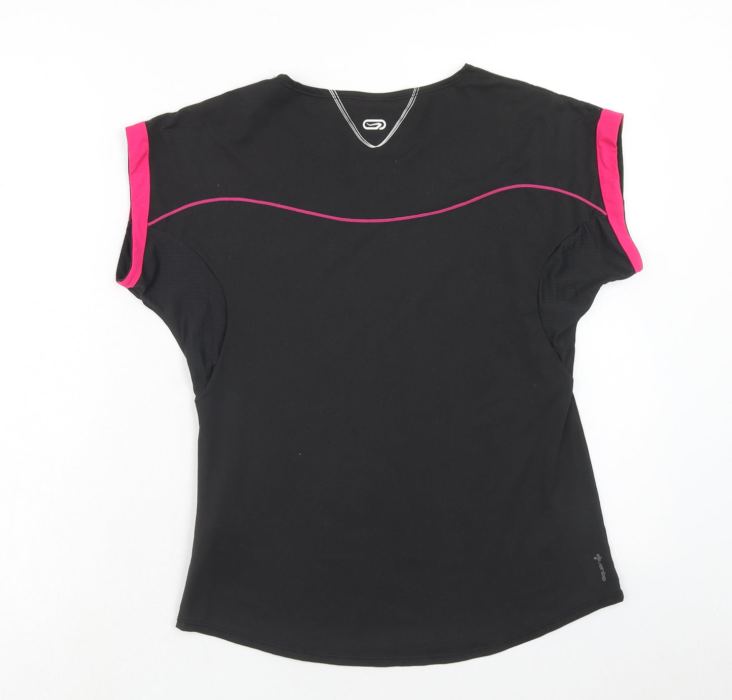 Kalenji Womens Black Polyester Pullover T-Shirt Size S Boat Neck Pullover