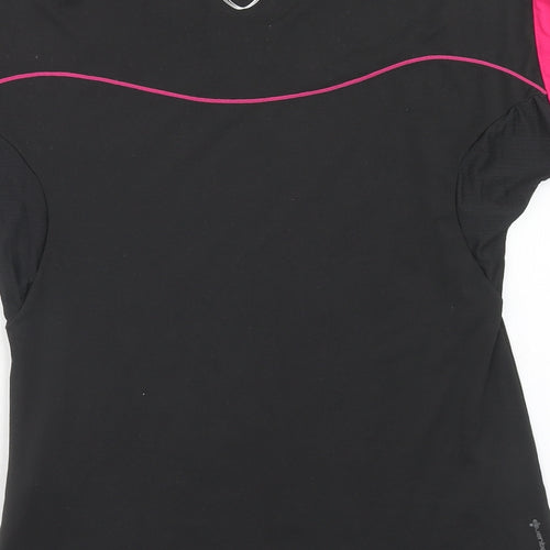 Kalenji Womens Black Polyester Pullover T-Shirt Size S Boat Neck Pullover