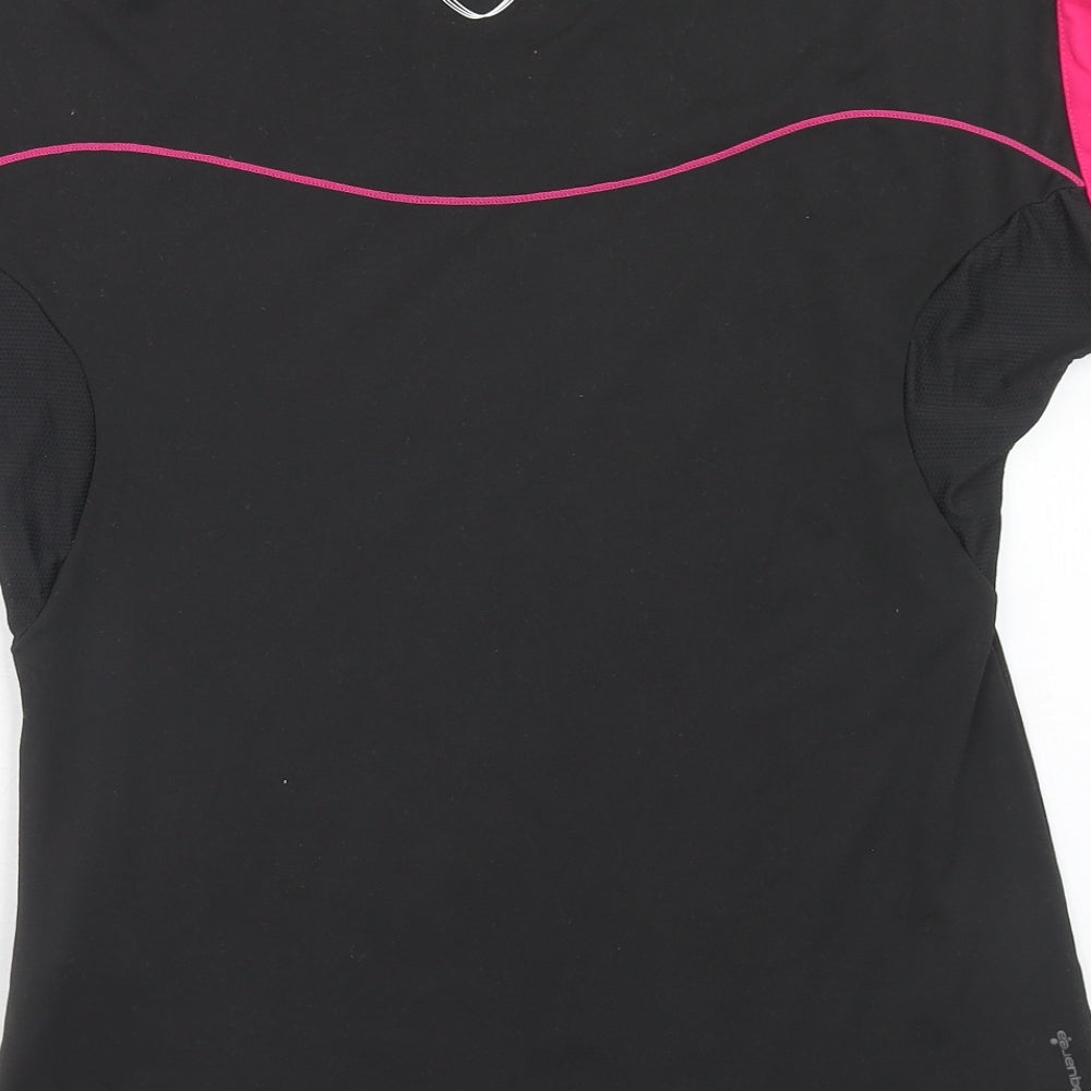 Kalenji Womens Black Polyester Pullover T-Shirt Size S Boat Neck Pullover