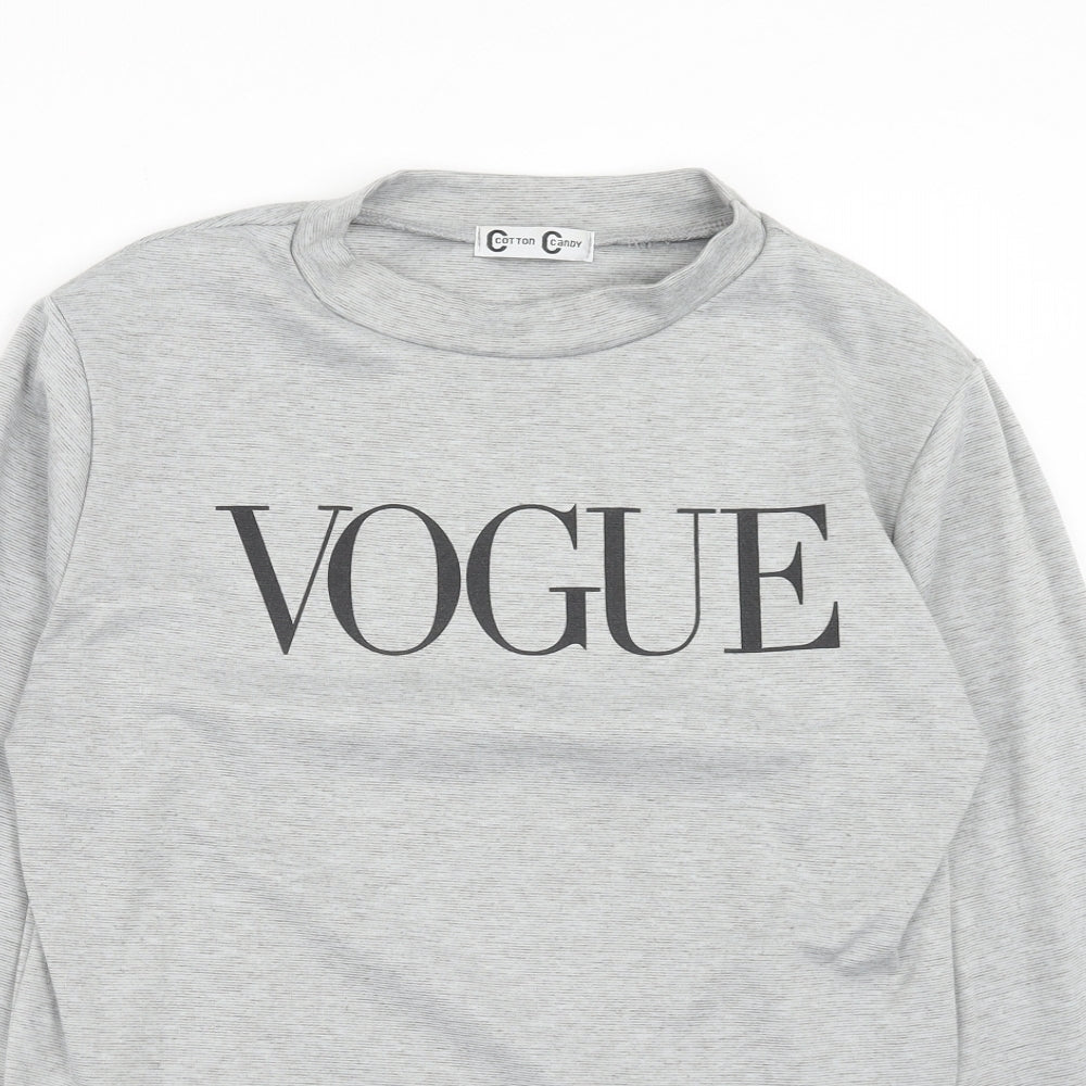 Cotton Candy Womens Grey Polyester Pullover Sweatshirt Size M Pullover - Vogue Size M-L