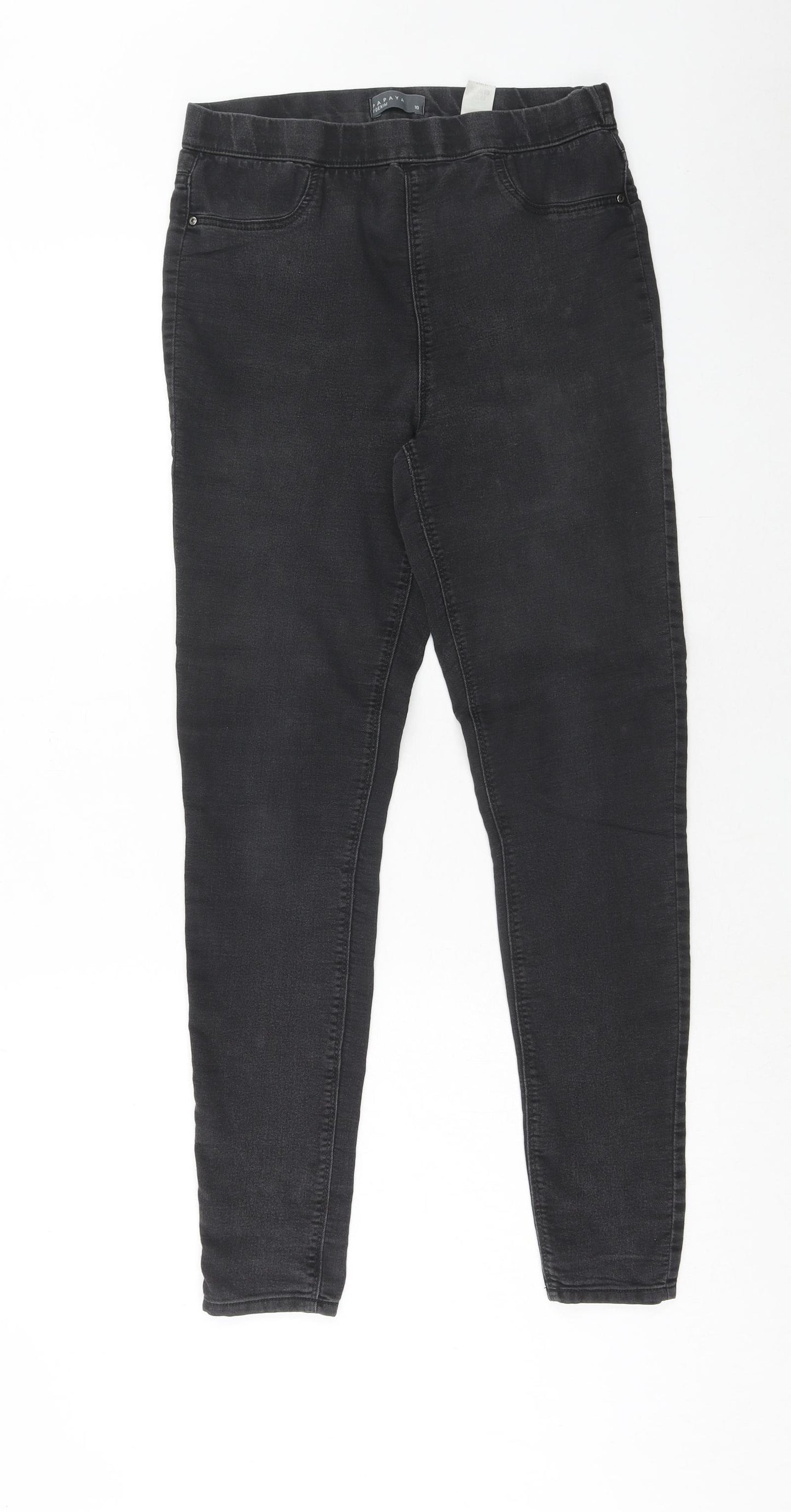 Papaya Womens Black Cotton Jegging Jeans Size 10 Regular