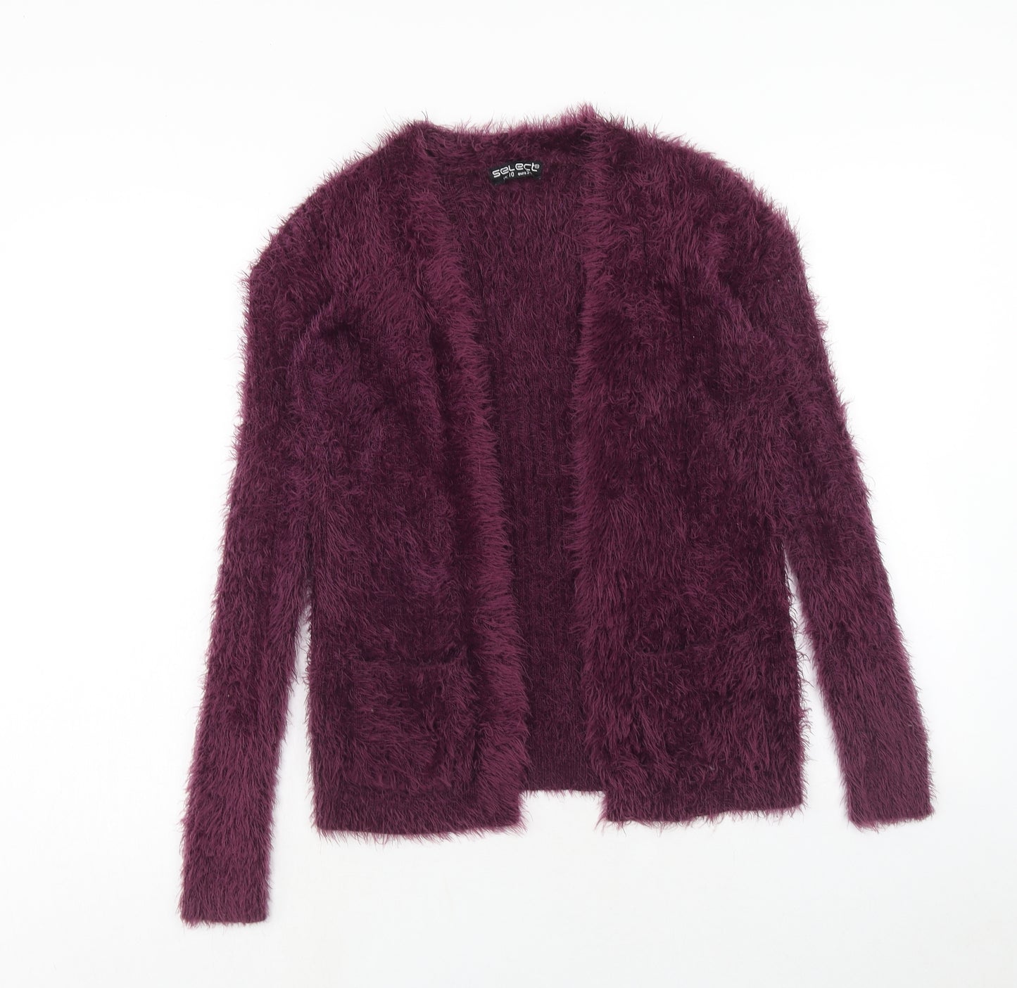 Select Womens Purple V-Neck Nylon Cardigan Jumper Size 10