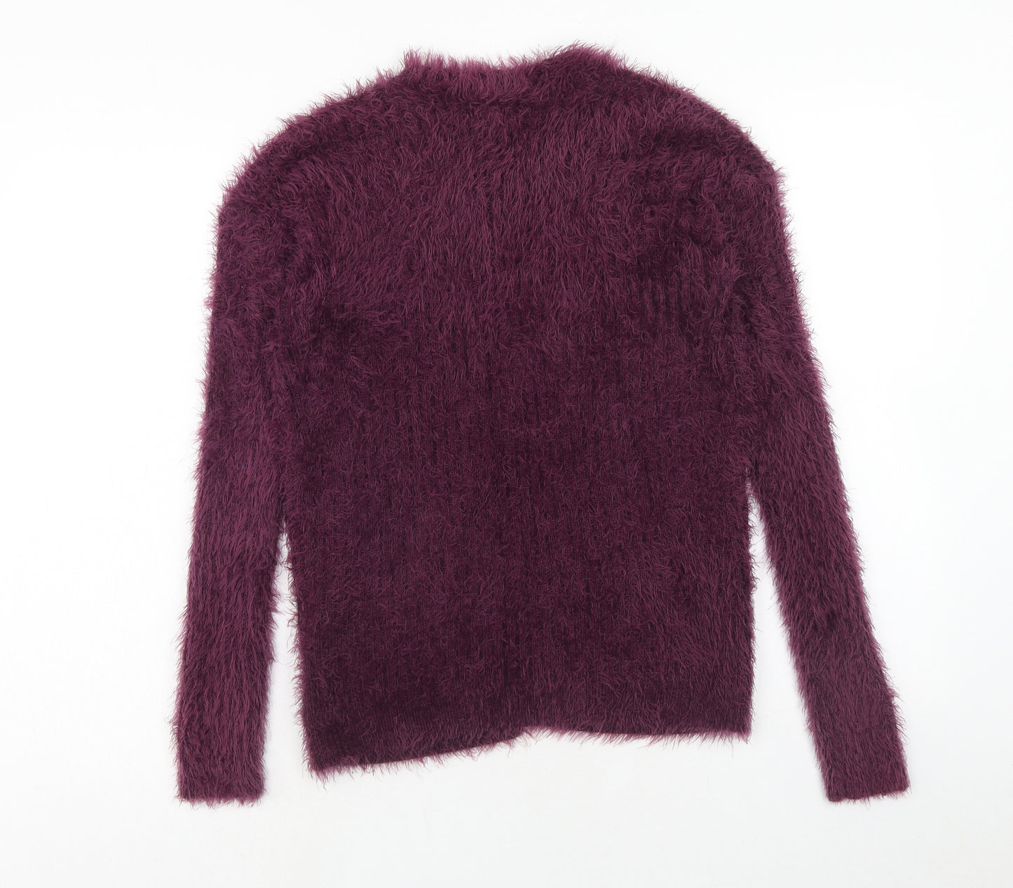 Select Womens Purple V-Neck Nylon Cardigan Jumper Size 10