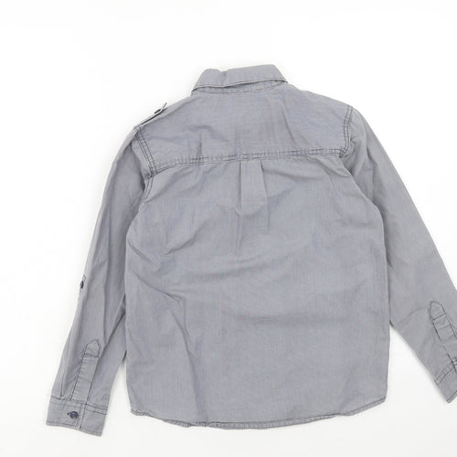 George Boys Blue Cotton Basic Button-Up Size 9-10 Years Collared Button
