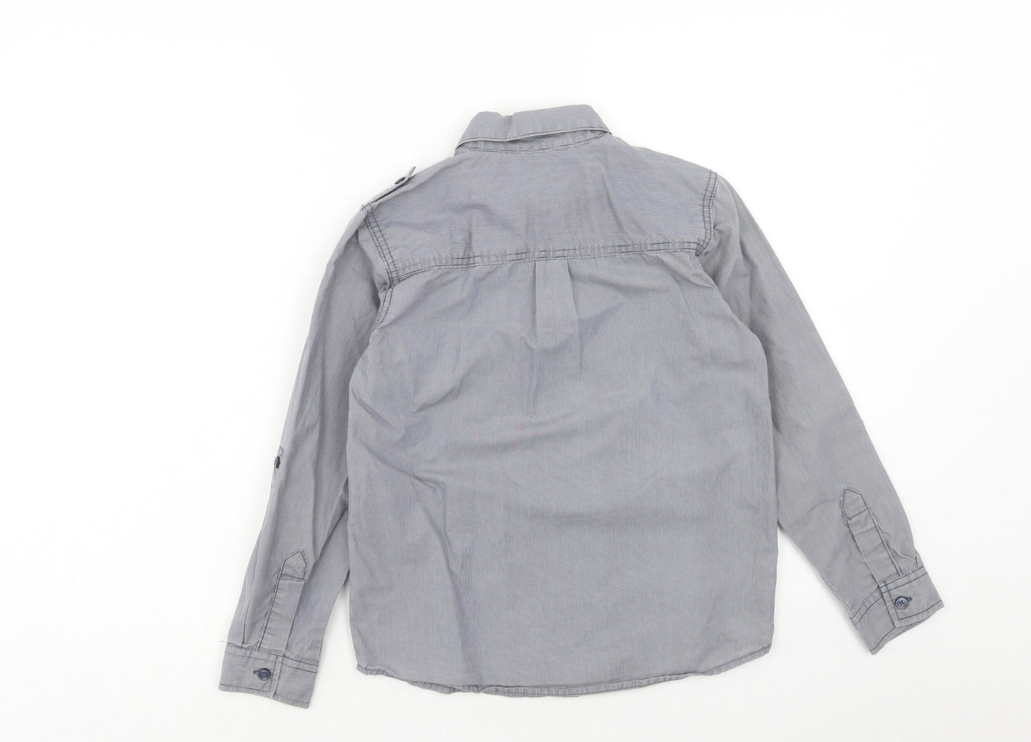 George Boys Blue Cotton Basic Button-Up Size 9-10 Years Collared Button