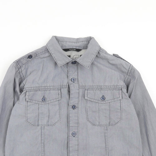George Boys Blue Cotton Basic Button-Up Size 9-10 Years Collared Button