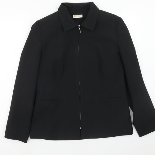 Bonmarché Womens Black Jacket Size 12 Zip