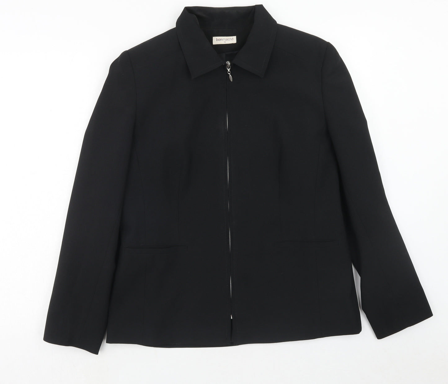 Bonmarché Womens Black Jacket Size 12 Zip