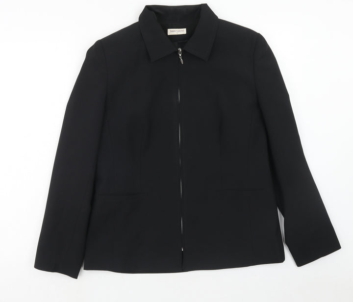 Bonmarché Womens Black Jacket Size 12 Zip