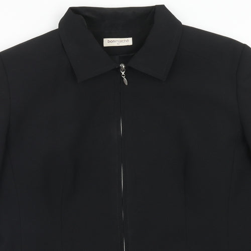 Bonmarché Womens Black Jacket Size 12 Zip