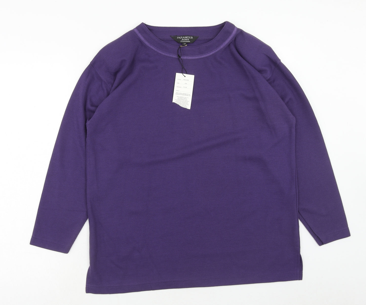 Paramor Womens Purple Boat Neck Polyester Pullover Jumper Size S