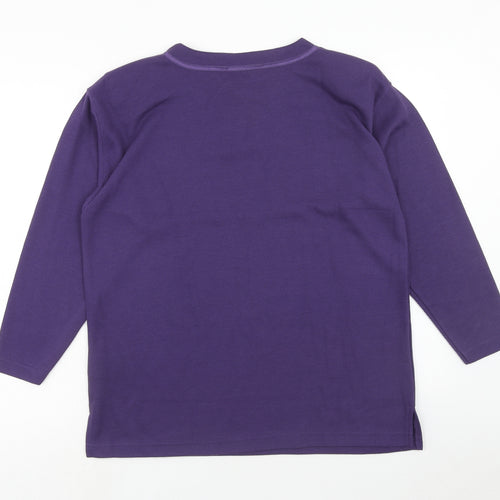 Paramor Womens Purple Boat Neck Polyester Pullover Jumper Size S