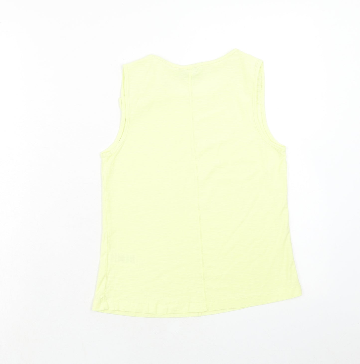 Matalan Girls Yellow Cotton Basic Tank Size 10 Years Round Neck Pullover