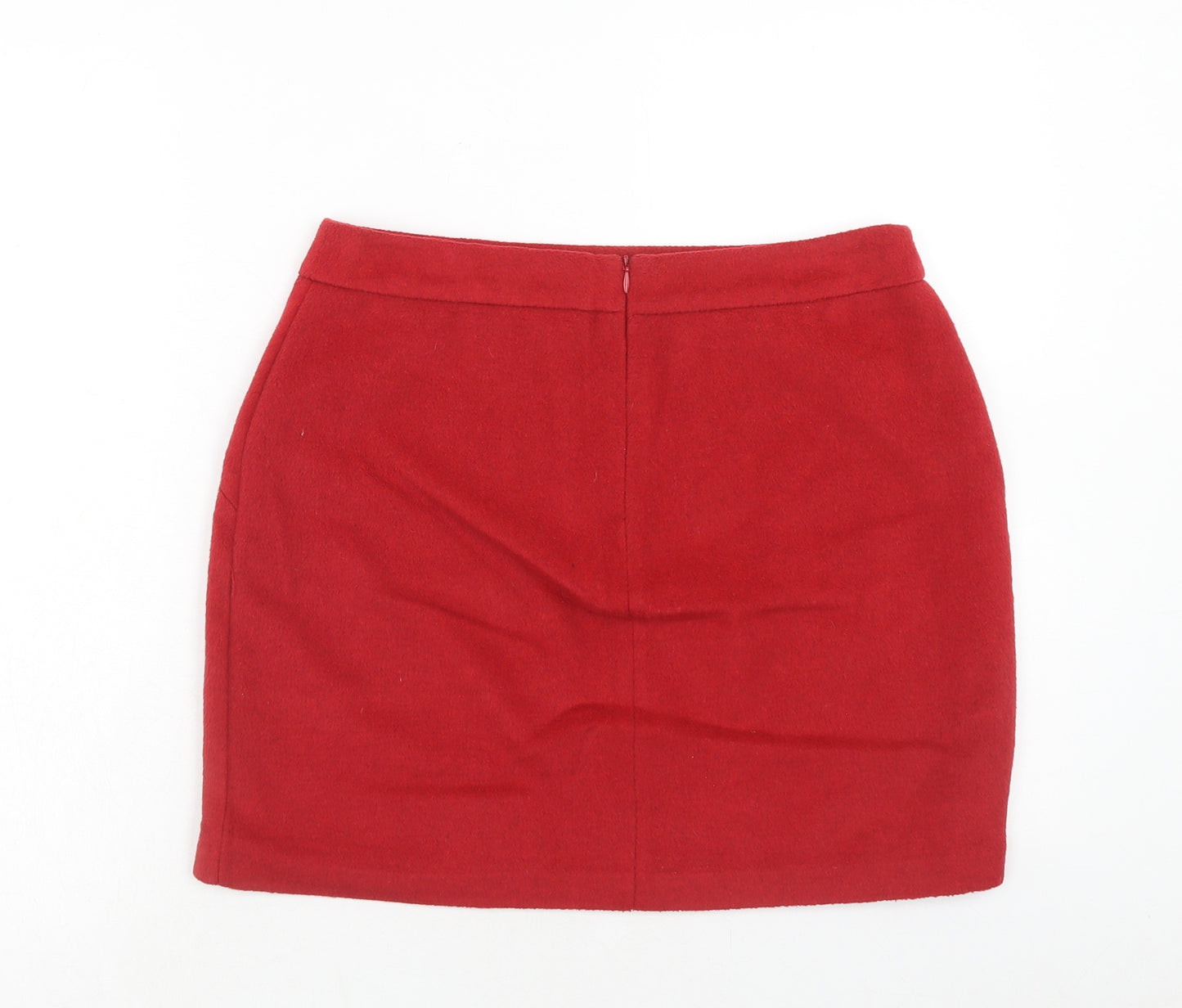 George Womens Red Polyester A-Line Skirt Size 12 Zip