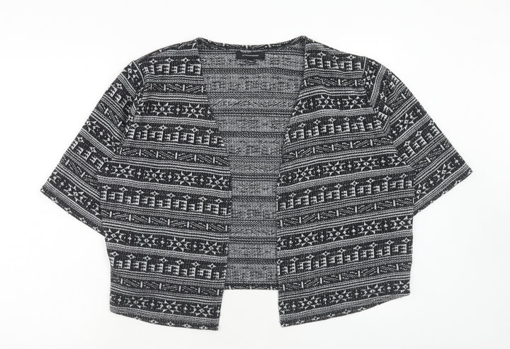 Atmosphere Womens Black V-Neck Geometric Polyester Pullover Jumper Size 18