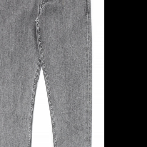 Denim & Co. Mens Grey Cotton Skinny Jeans Size 32 in Extra-Slim Zip