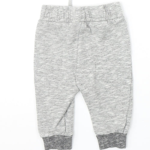 Nutmeg Boys Grey Geometric Cotton Jogger Trousers Size 6-9 Months Pullover