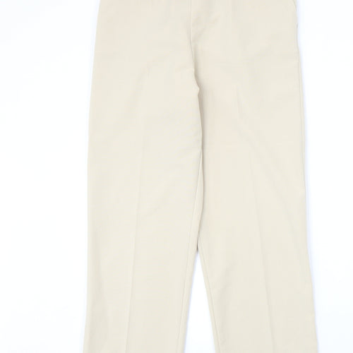 Preworn Womens Beige Polyester Trousers Size 14 Regular