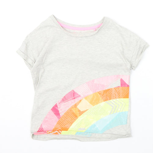 TU Girls Green Cotton Basic T-Shirt Size 8 Years Round Neck Pullover