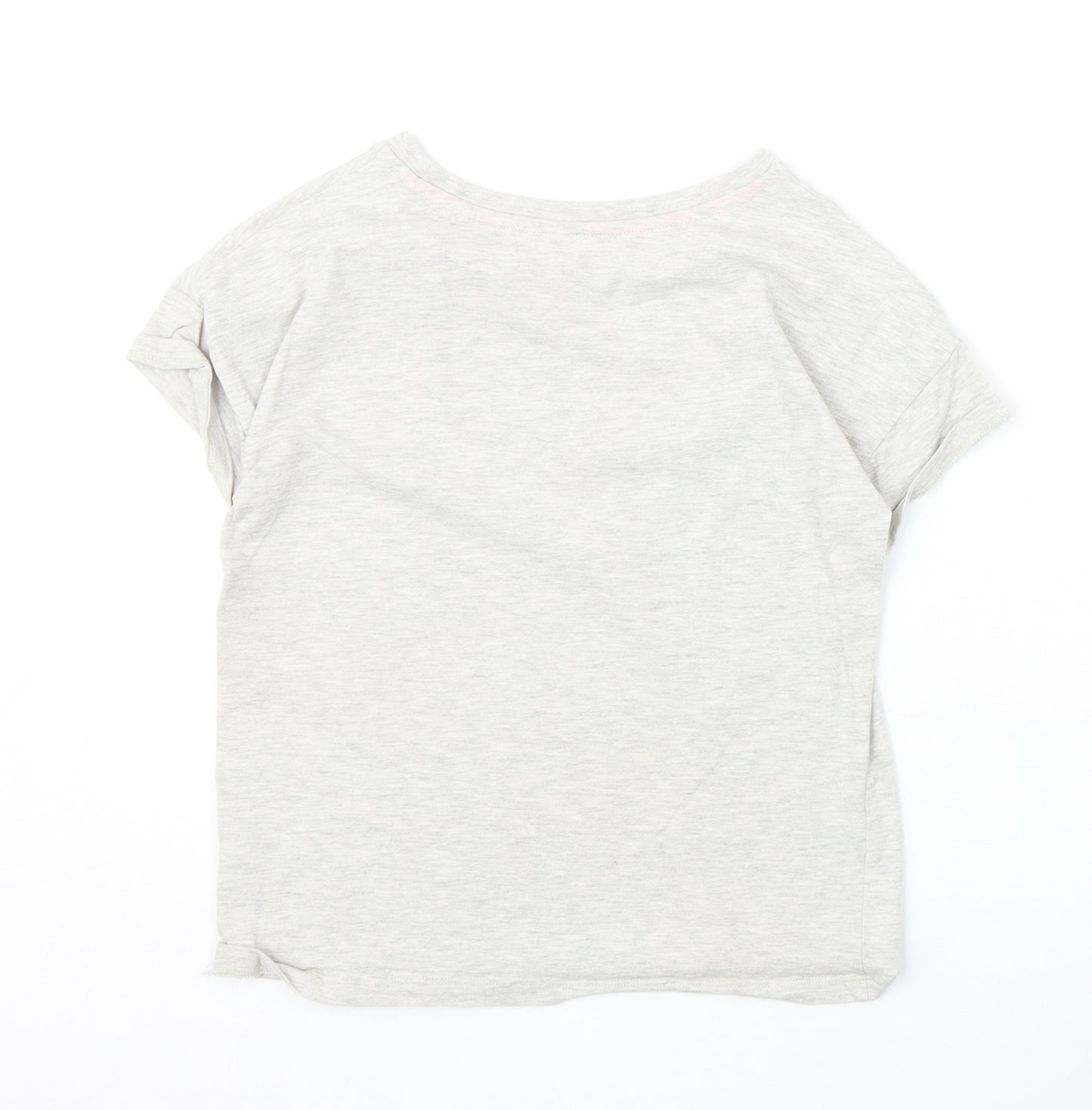 TU Girls Green Cotton Basic T-Shirt Size 8 Years Round Neck Pullover