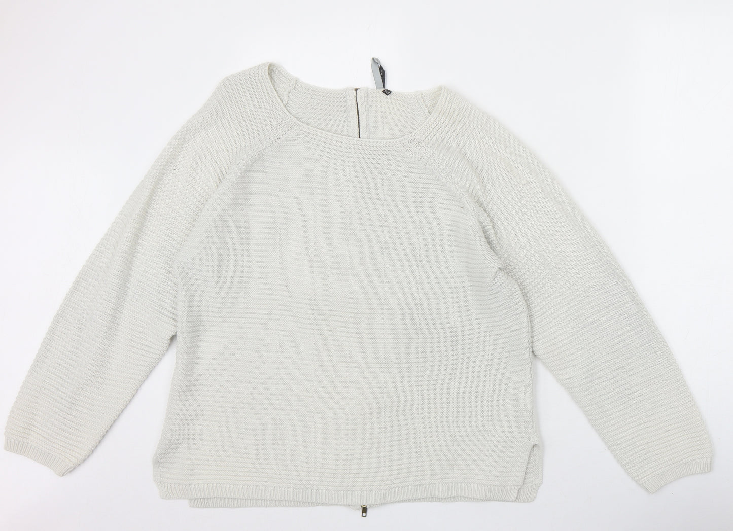 Intuition Womens Ivory Scoop Neck Acrylic Pullover Jumper Size 16 - Size 16/18